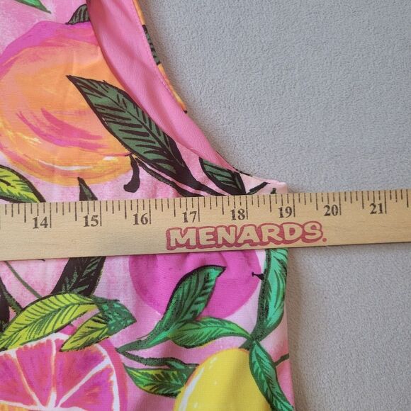 Pappagallo Dress Pink Lemons Fruit Print Size Large - Picture 6 of 9